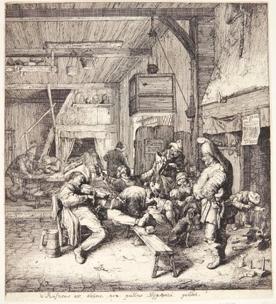Suonatore di violino in una taverna da Cornelis Dusart