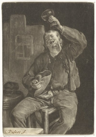 Bevitore che ride da Cornelis Dusart