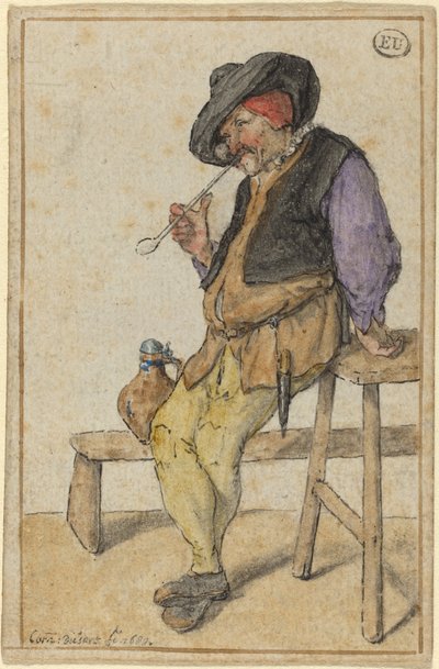 Contadino che fuma da Cornelis Dusart