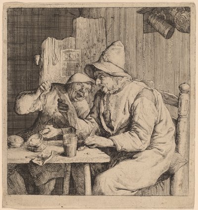 Due contadini che cantano da Cornelis Dusart