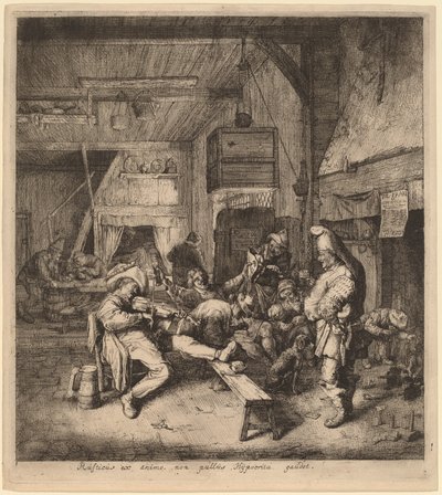 Violinista Seduto in una Taverna da Cornelis Dusart