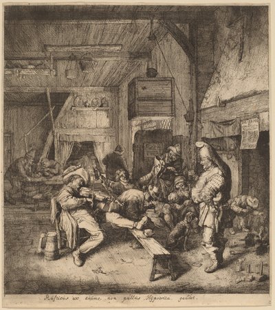 Violinista Seduto in una Taverna da Cornelis Dusart