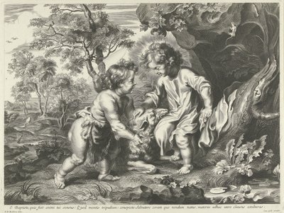 Giovanni Battista e Cristo da bambini da Cornelis Galle (I) (possibly)