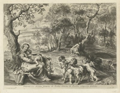 Riposo durante la fuga in Egitto da Cornelis Galle (I) (possibly)