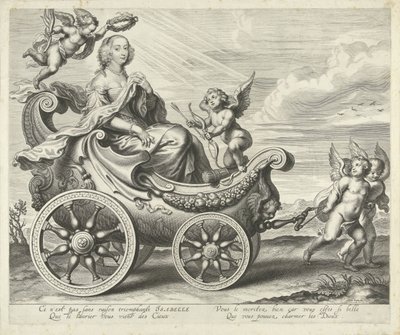Clara Isabella de Ligne-Arenberg (?) in un carro trionfale da Cornelis Galle (I)