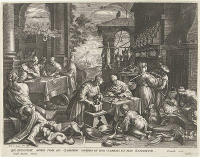 Parabola del ricco e del povero Lazzaro da Cornelis Galle (I)