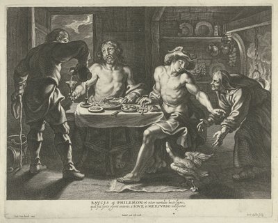 Giove e Mercurio nella casa di Filemone e Bauci da Cornelis Galle (I)