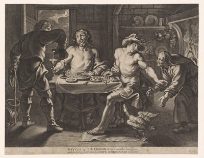 Giove e Mercurio nella casa di Filemone e Bauci da Cornelis Galle (I)