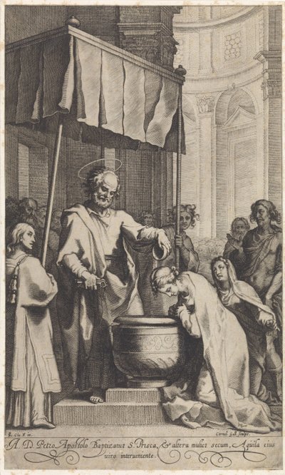 Pietro battezza Santa Prisca di Roma da Cornelis Galle (I)