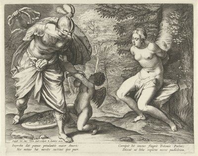 Venere legata a un albero e Amore punito da Minerva da Cornelis Galle (I)