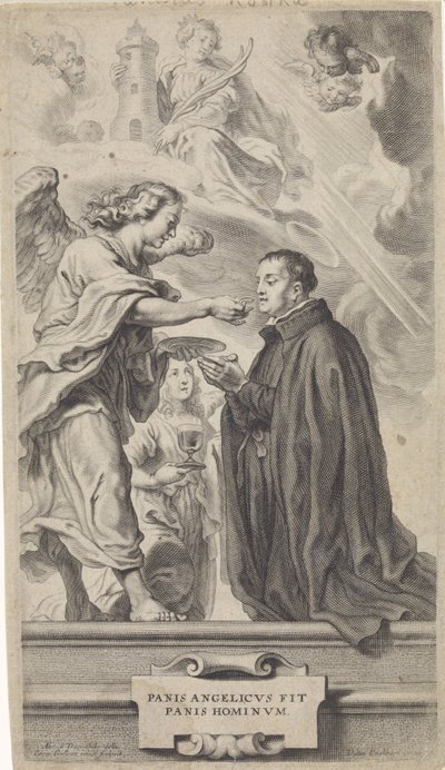 Comunione di San Stanislao Kostka (?) con un angelo da Cornelis Galle (II)
