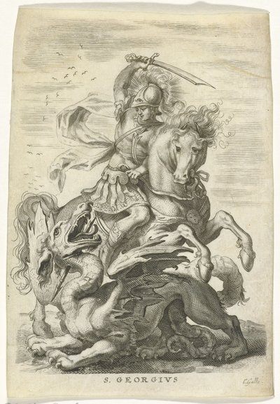 San Giorgio combatte il drago da Cornelis Galle (II)
