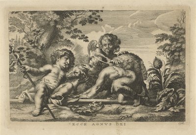 San Giovanni Battista e il Bambino Gesù con agnello e angelo da Cornelis Galle (II)