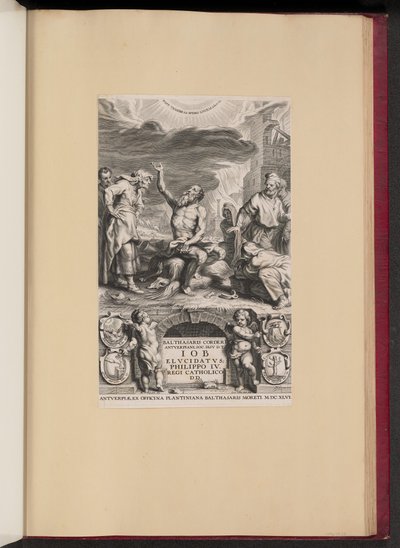 Pagina del Titolo per Balthasar Cordier, Iob Elvcidatvs da Cornelis Galle II after Abraham van Diepenbeeck
