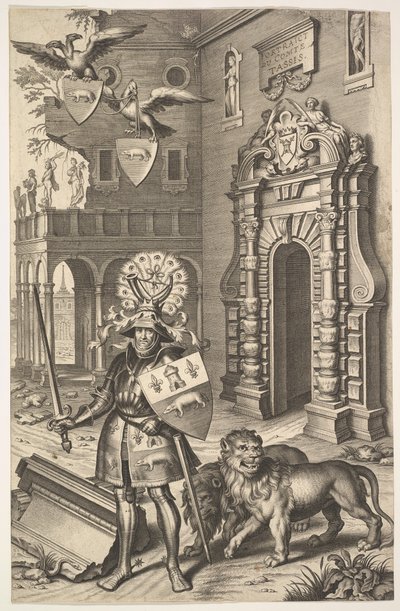 Ritratto allegorico del conte Tassis, illustrazione da Jean Jacques Chifflet, Les marques ..., 1645 da Cornelis Galle I