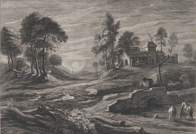 Paesaggio con pozzo, 1638-60 da Cornelis Galle I
