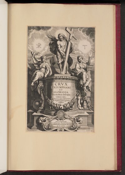 Pagina del titolo per Giacomo Bosio, Crux Triumphans et Gloriosa da Cornelis Galle I after Sir Peter Paul Rubens