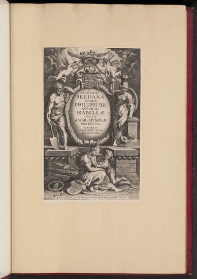 Pagina del titolo per "Obsidio Bredana" di Herman Hugo da Cornelis Galle I after Sir Peter Paul Rubens