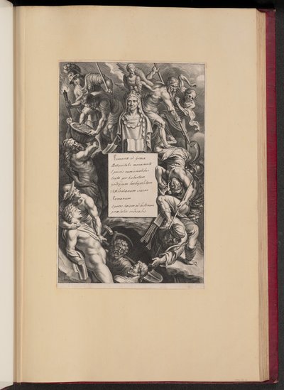 Pagina del Titolo per Hubert Goltzius, Romanae et Graecae Antiqvitatis Monvmenta (Opera Omnia, I) da Cornelis Galle I after Sir Peter Paul Rubens