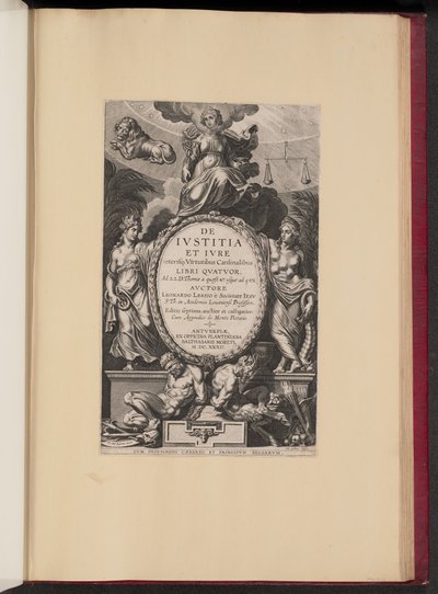 Pagina del titolo per Leonard Lessius, De Ivstitia et Ivre da Cornelis Galle I after Sir Peter Paul Rubens