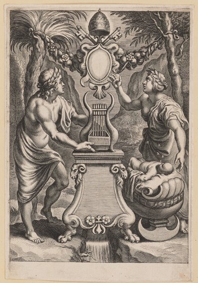 Pagina del titolo per M.C. Sarbievski, Lyricorum Libri IV da Cornelis Galle I after Sir Peter Paul Rubens