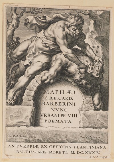 Pagina del titolo per Maffeo Barbarini, Poemata da Cornelis Galle I after Sir Peter Paul Rubens