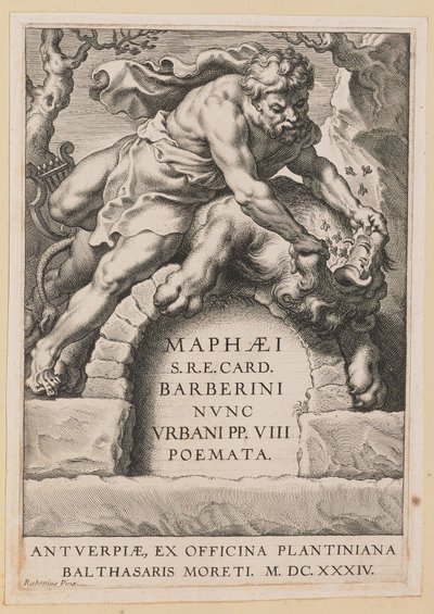 Pagina del titolo per Maffeo Barbarini, Poemata da Cornelis Galle I after Sir Peter Paul Rubens
