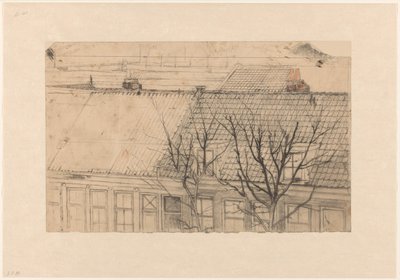 Veduta dei tetti della Vondelkade (Overtoom), verso la Constantijn Huygensstraat, con vista sul Pesthuis da Cornelis Gerardus 