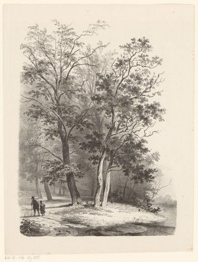 Due figure che passeggiano in un bosco da Cornelis Gerrit Verburgh