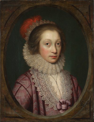 Ritratto di una donna, forse Elizabeth Boothby da Cornelis Jonson (called Jonson van Ceulen)
