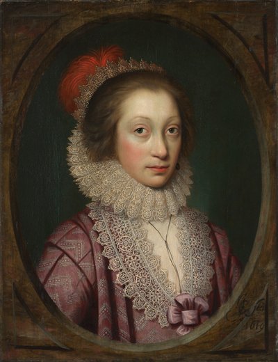 Ritratto di una Donna, possibilmente Elizabeth Boothby, 1619 da Cornelis Jonson