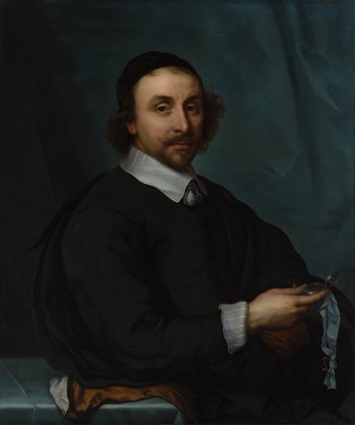 Ritratto di un uomo con un orologio da Cornelis Jonson van Ceulen