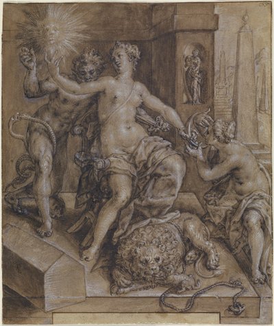 Progetto per la sezione centrale de Lo specchio della virtù da Cornelis Ketel