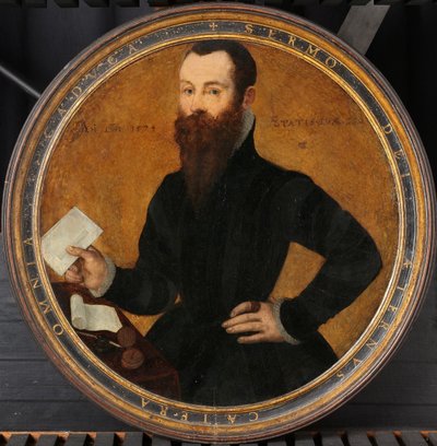 Ritratto di Adam Wachendorff, con un putto che soffia bolle (dettaglio) da Cornelis Ketel