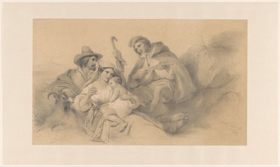 Contadini a riposo da Cornelis Kruseman
