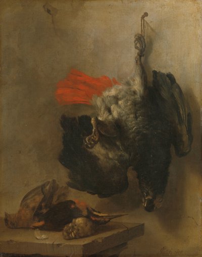 Natura morta con pappagallo e beccacce da Cornelis Lelienbergh