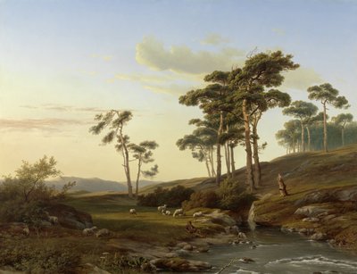 Atmosfera serale con pastore da Cornelis Lieste (signed by artist)