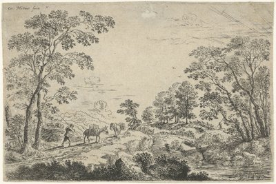 Paesaggio con conducente di muli da Cornelis Matthieu