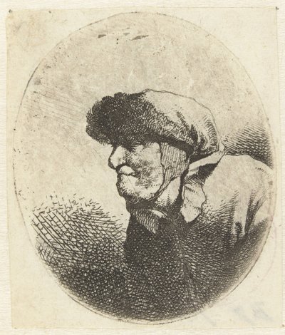 Busto di una vecchia, di profilo da Cornelis Pietersz. Bega