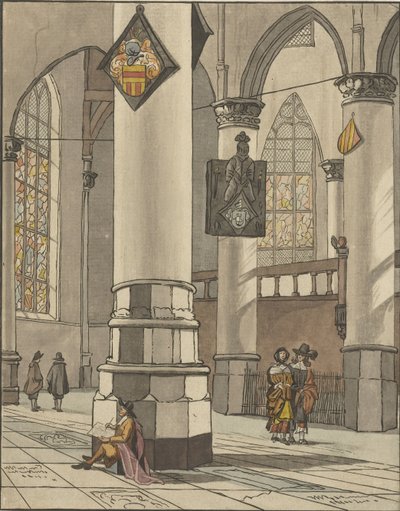 Interno di chiesa da Cornelis Ploos van Amstel (signed by artist)