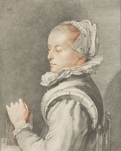 Ritratto di una giovane donna da Cornelis Ploos van Amstel (signed by artist)