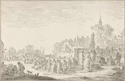 Mercato del pesce da Cornelis Ploos van Amstel (signed by artist)