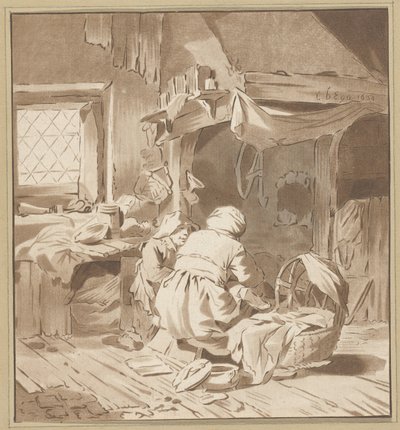 Interno contadino con due donne da Cornelis Ploos van Amstel