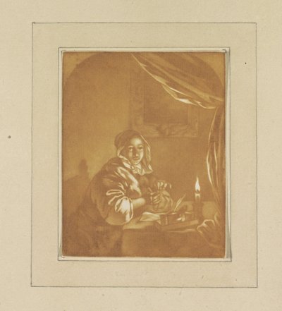 Dama alla luce della candela da Cornelis Ploos van Amstel