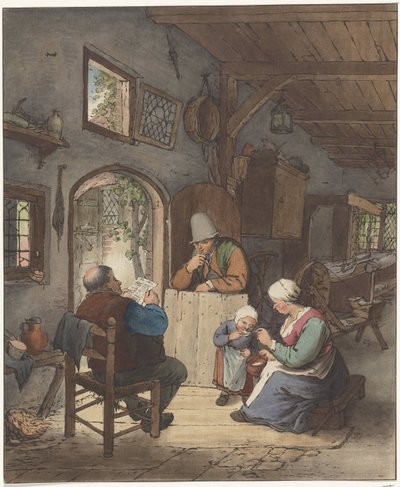 Lettore di giornale in un interno da Cornelis Ploos van Amstel