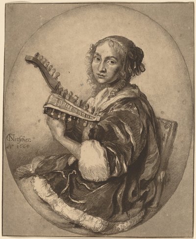 Signora con liuto a doppia testa da Cornelis Ploos van Amstel