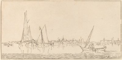 Fiume con Città da Cornelis Ploos van Amstel