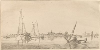Fiume con Città da Cornelis Ploos van Amstel