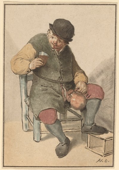 Contadino seduto con brocca, c. 1763 da Cornelis Ploos van Amstel