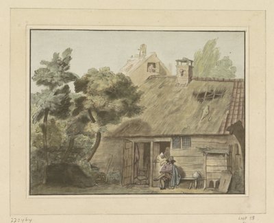 Disegnatore davanti a una fattoria da Cornelis Ploos van Amstel